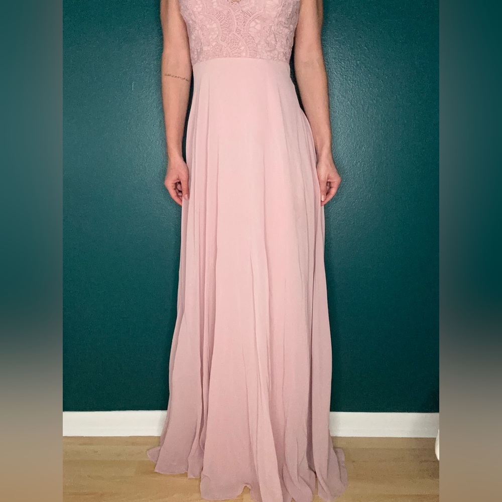 Light Mauve Floor Length Lulu’s Bridesmaid Dress - image 6